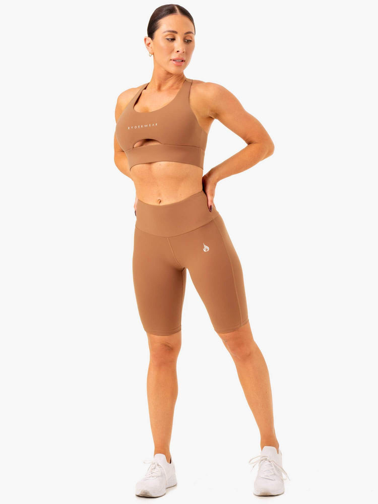 Bermudas Ryderwear Action Bike Mujer Beige | LBZHQ4583