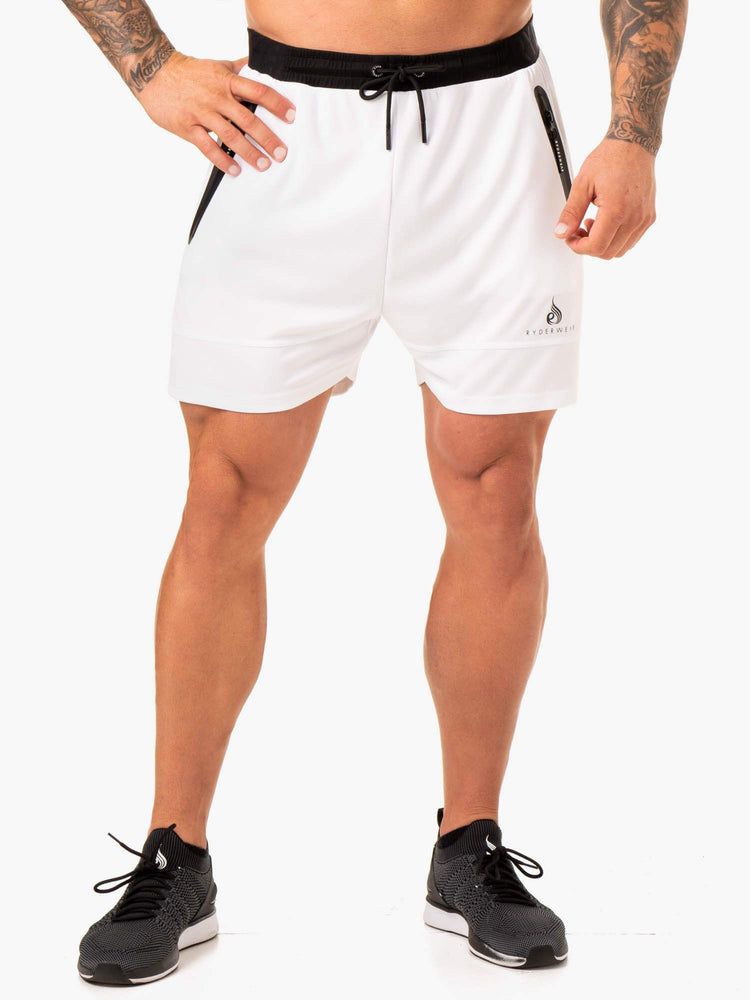 Bermudas Ryderwear Action Mesh Hombre Blancos | VAZWI9726