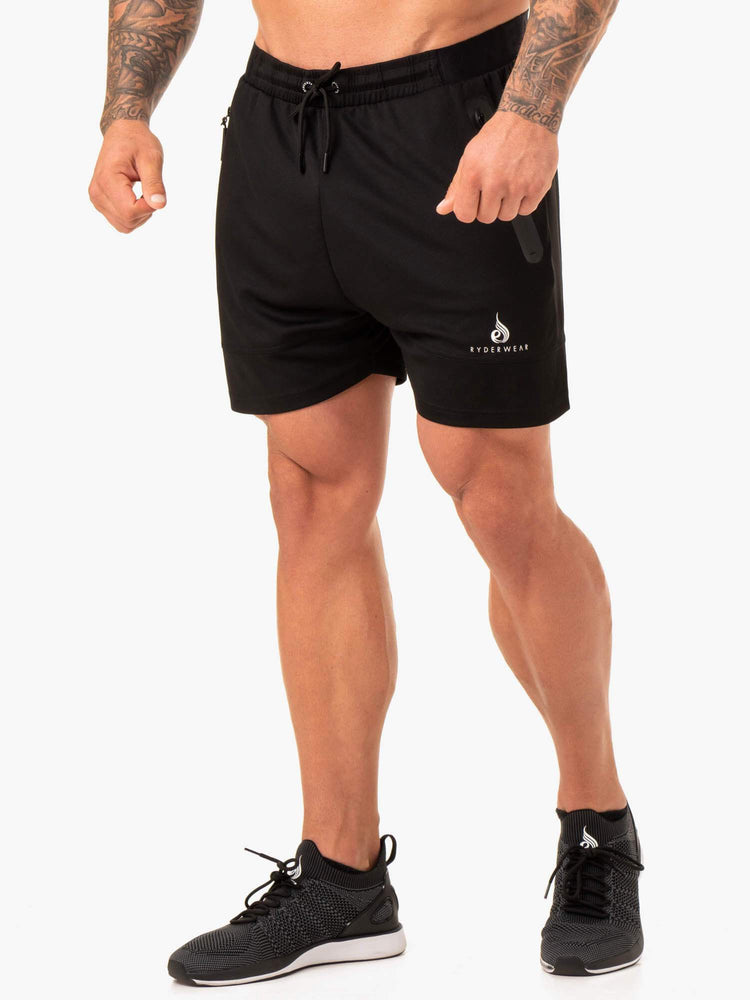 Bermudas Ryderwear Action Mesh Hombre Negros | REDAK8902