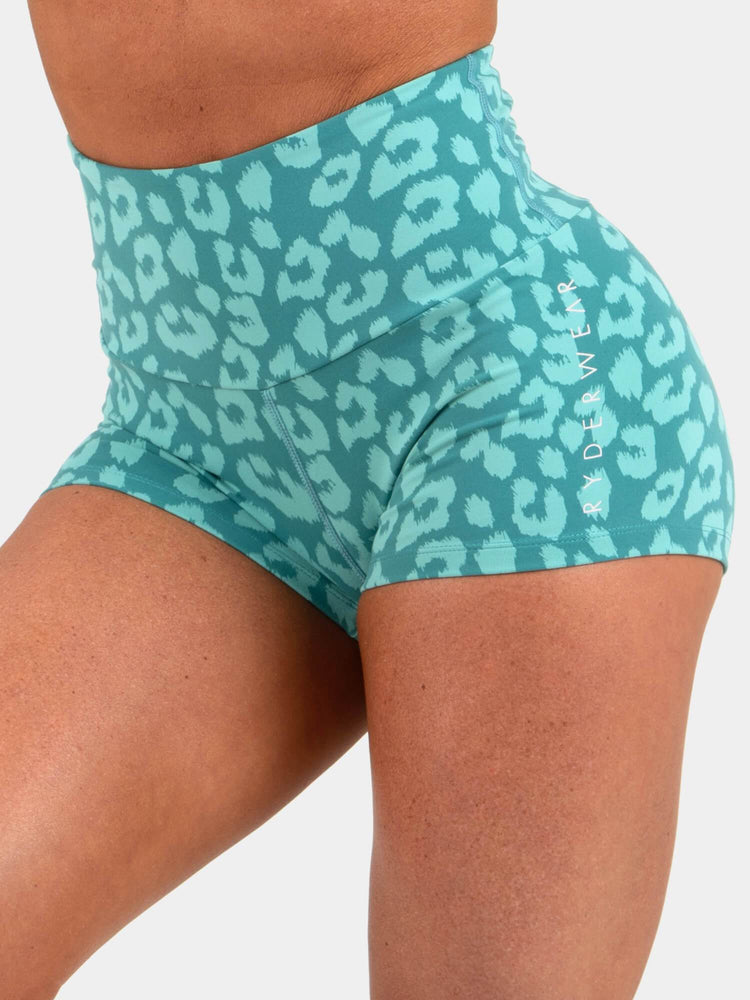Bermudas Ryderwear Animal Scrunch Bum Mujer Turquesa | GJHNL3162