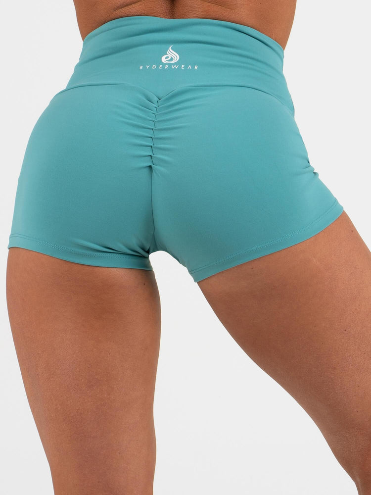 Bermudas Ryderwear Animal Scrunch Bum Mujer Turquesa | NFDET8679