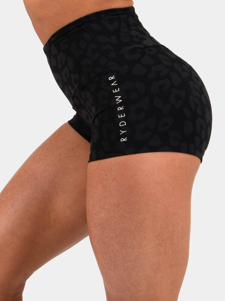 Bermudas Ryderwear Animal Scrunch Bum Mujer Negros | VOFPW0215