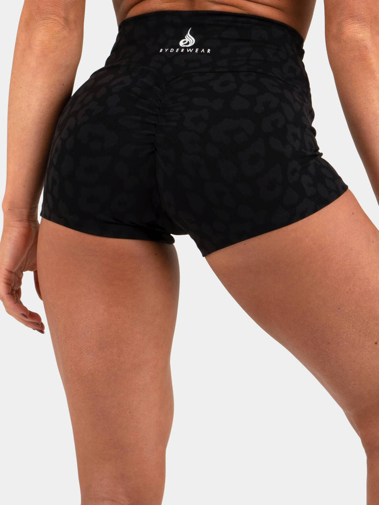 Bermudas Ryderwear Animal Scrunch Bum Mujer Negros | VOFPW0215