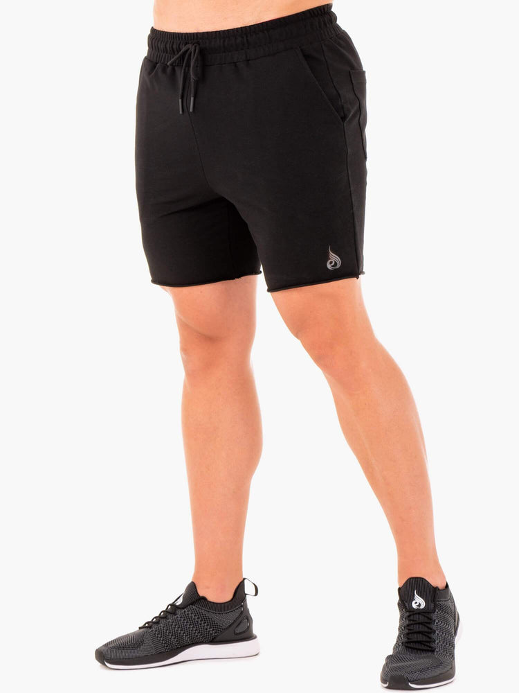 Bermudas Ryderwear Base Gym Hombre Negros | OYGNJ5934