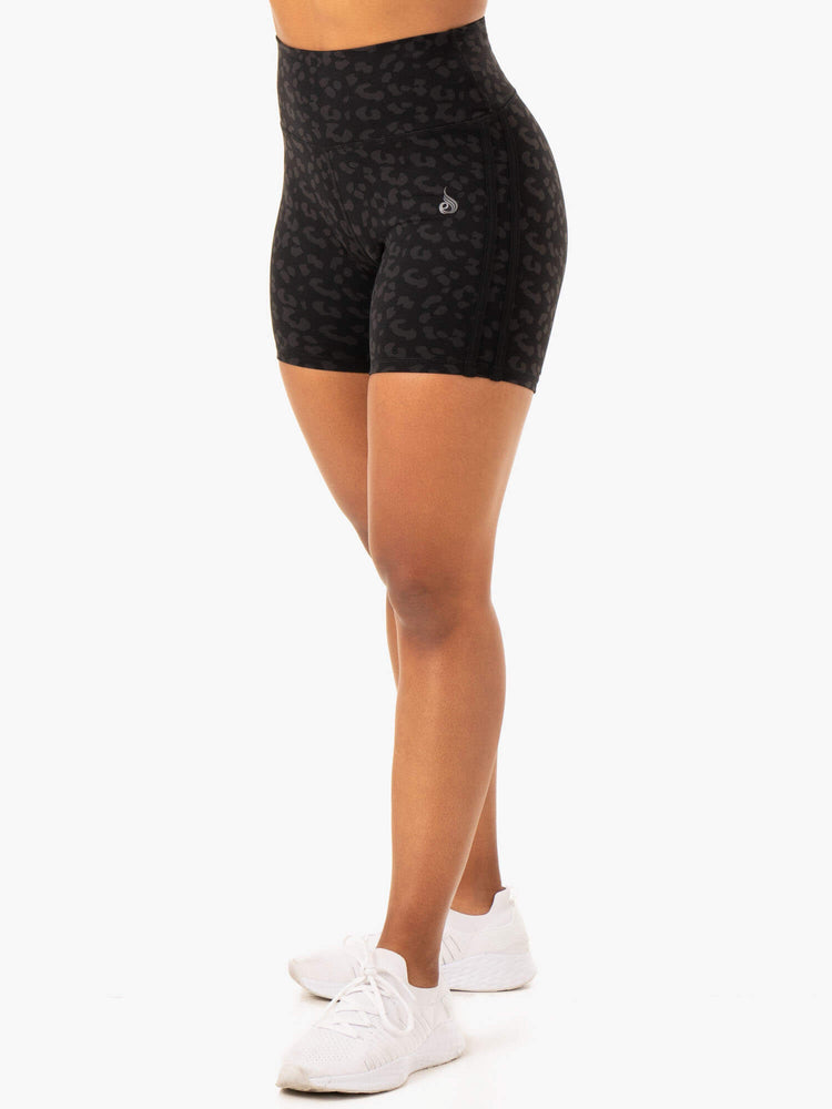 Bermudas Ryderwear Evolution High Waisted Scrunch Mujer Negros | AMJHS8173