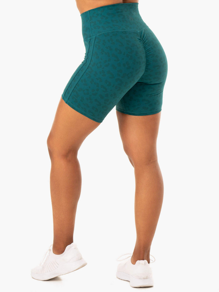 Bermudas Ryderwear Evolution High Waisted Scrunch Mujer Turquesa | KEGTH9367