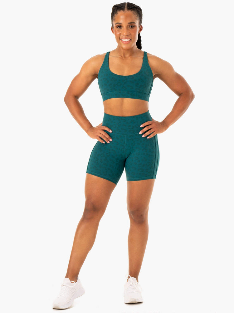 Bermudas Ryderwear Evolution High Waisted Scrunch Mujer Turquesa | KEGTH9367