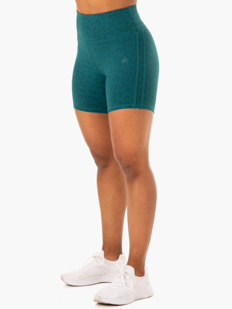 Bermudas Ryderwear Evolution High Waisted Scrunch Mujer Turquesa | KEGTH9367
