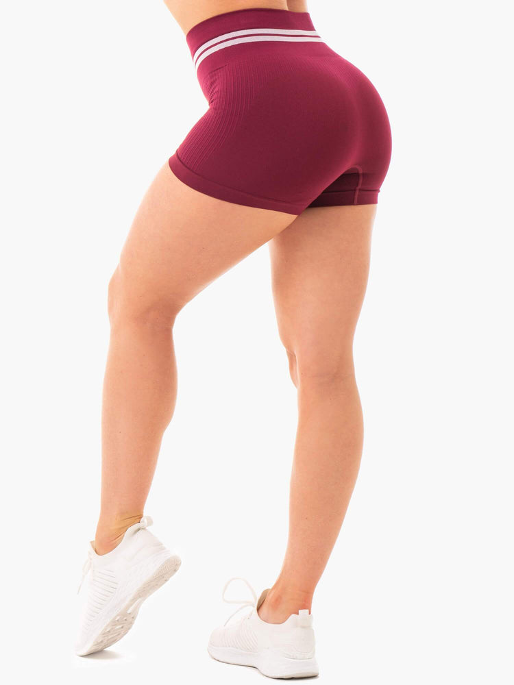 Bermudas Ryderwear Freestyle Seamless High Waisted Mujer Vino | HPBUI7051
