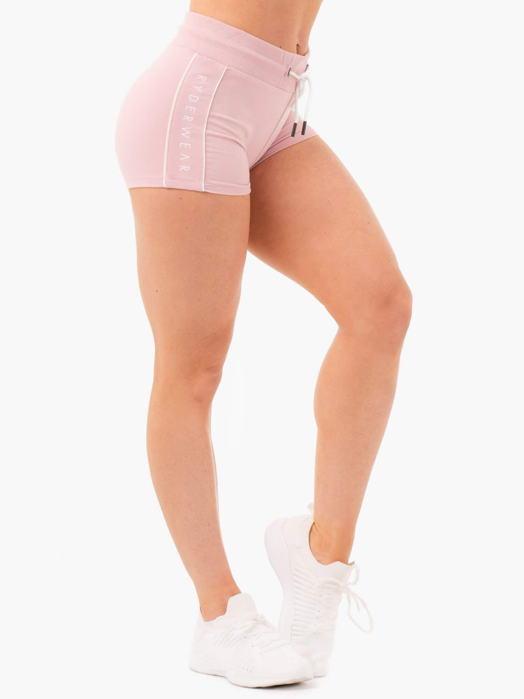 Bermudas Ryderwear High Waisted Pista Mujer Rosas | SROZX9324