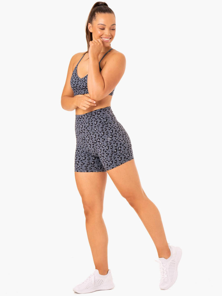 Bermudas Ryderwear Híbrido Mid Length Mujer Leopardo | IXUCR8490