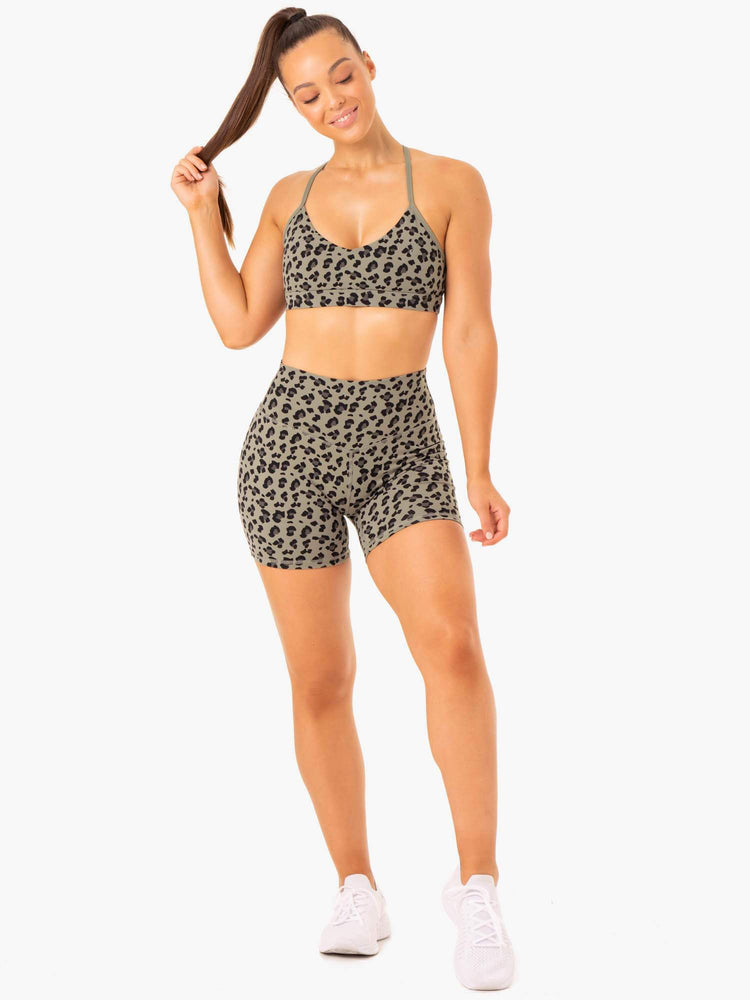 Bermudas Ryderwear Híbrido Mid Length Mujer Kaki | KCFAE9153