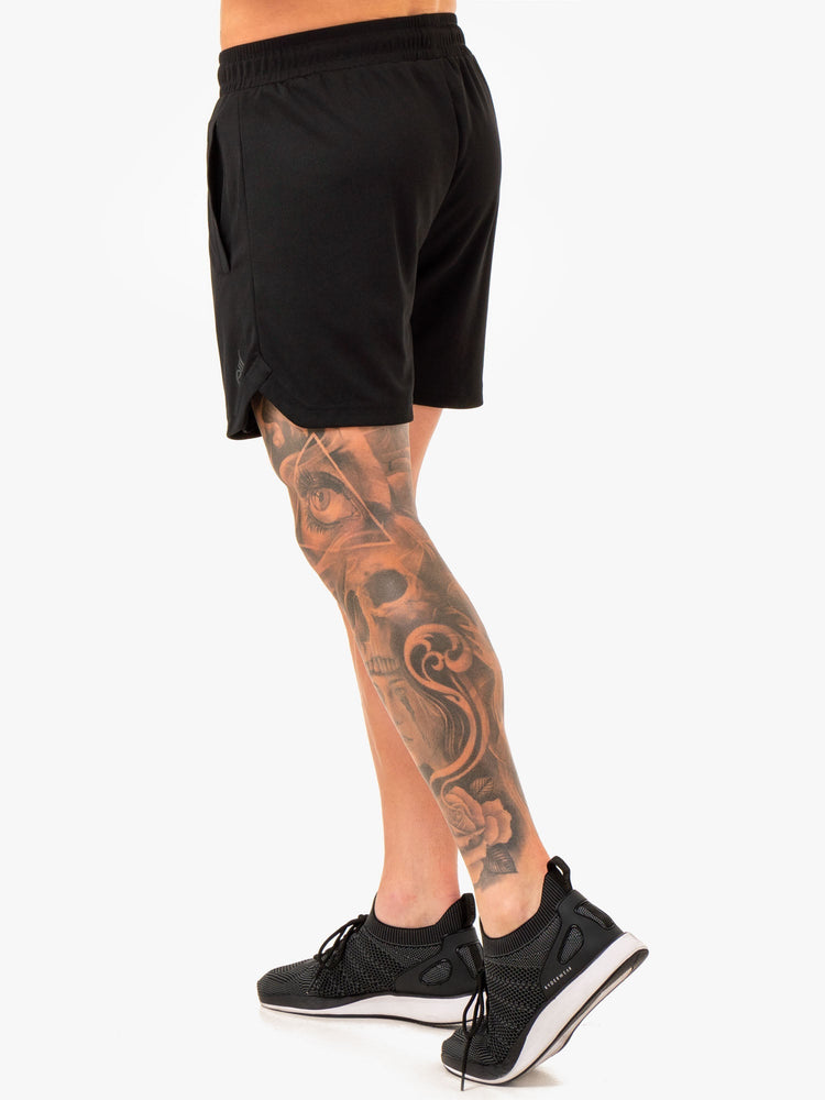 Bermudas Ryderwear Mesh Entrenamiento Hombre Negros | BJHNM8637