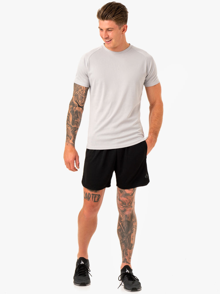 Bermudas Ryderwear Mesh Entrenamiento Hombre Negros | BJHNM8637