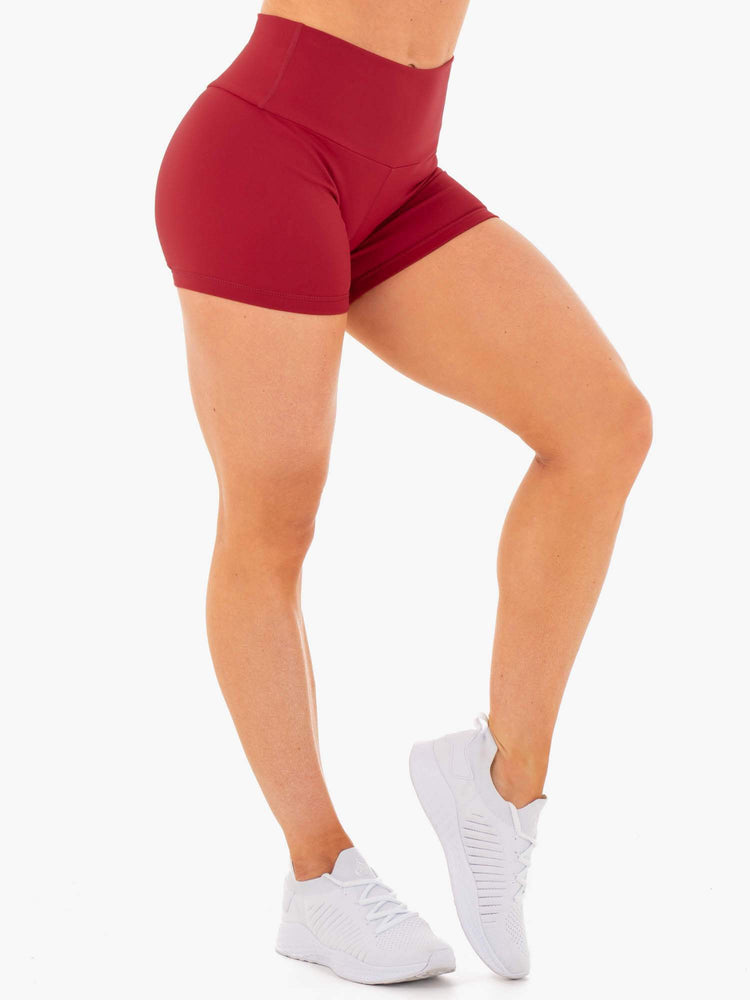 Bermudas Ryderwear Motion High Waisted Mujer Rojos | JWCAP1309