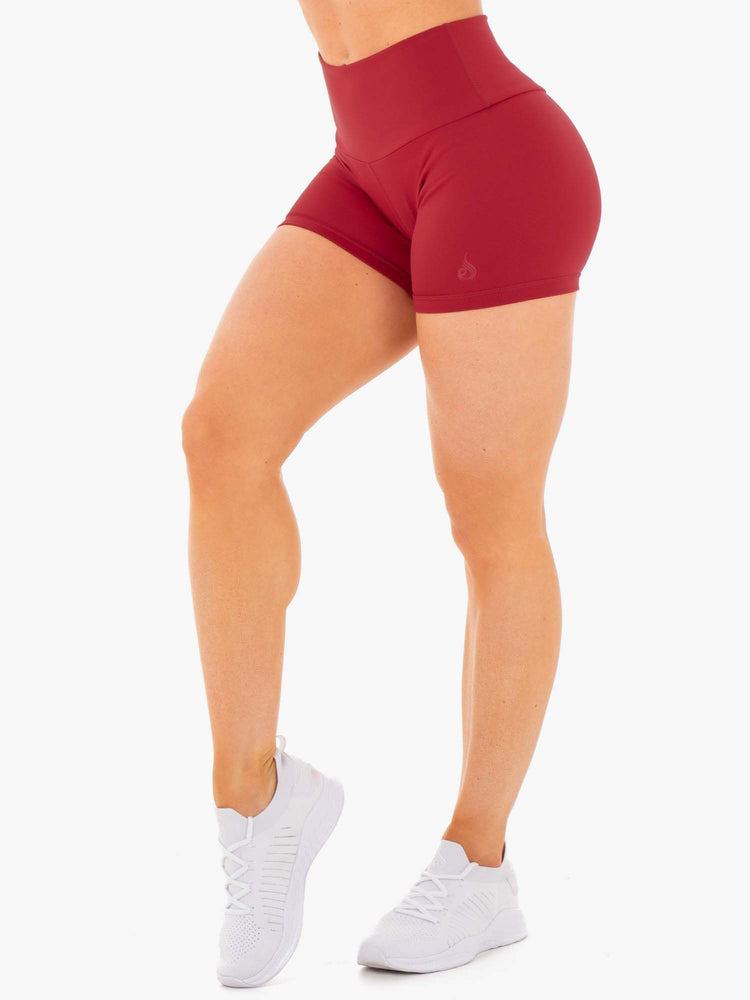 Bermudas Ryderwear Motion High Waisted Mujer Rojos | JWCAP1309