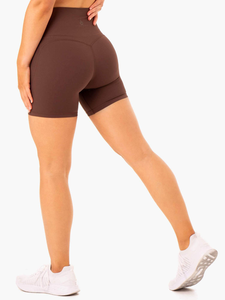 Bermudas Ryderwear Nkd Align Mujer Chocolate | ZVKNI9521