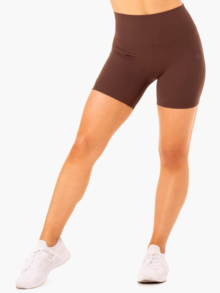Bermudas Ryderwear Nkd Align Mujer Chocolate | ZVKNI9521