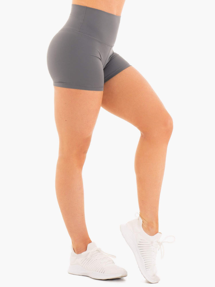 Bermudas Ryderwear Nkd High Waisted Mujer Grises | LAWNC3089
