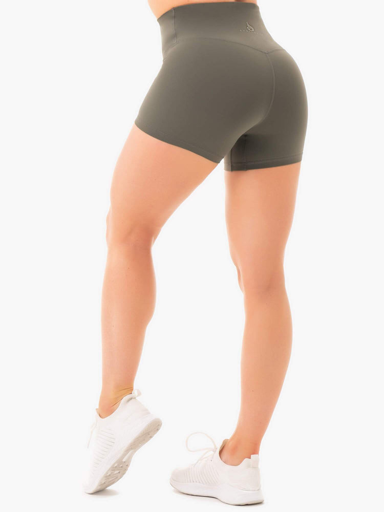 Bermudas Ryderwear Nkd High Waisted Mujer Kaki | XNHZU2471