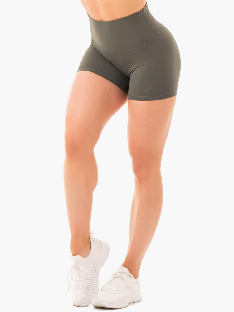 Bermudas Ryderwear Nkd High Waisted Mujer Kaki | XNHZU2471