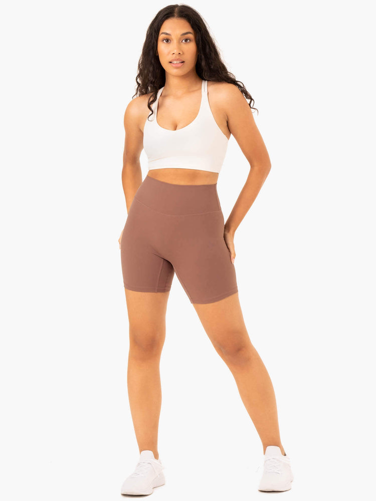 Bermudas Ryderwear Nkd Refine High Waisted Mujer Beige | EYPVX3781