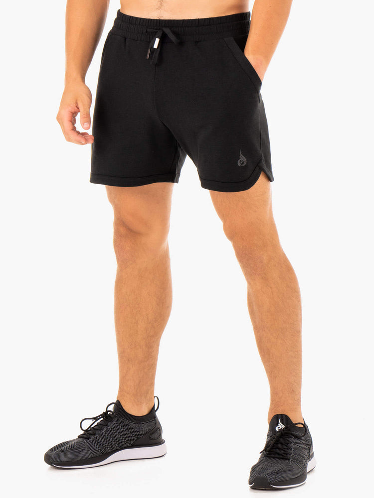 Bermudas Ryderwear Optimal Gym Hombre Negros | DGRIH7862