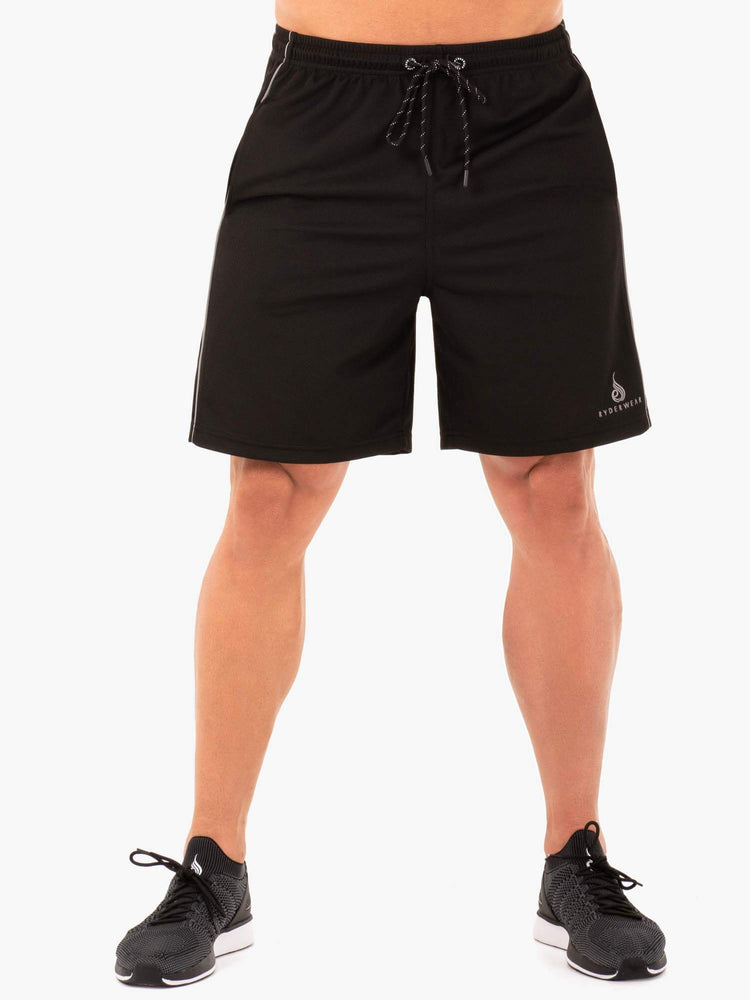 Bermudas Ryderwear Performance Mesh Hombre Negros | GCENP0357