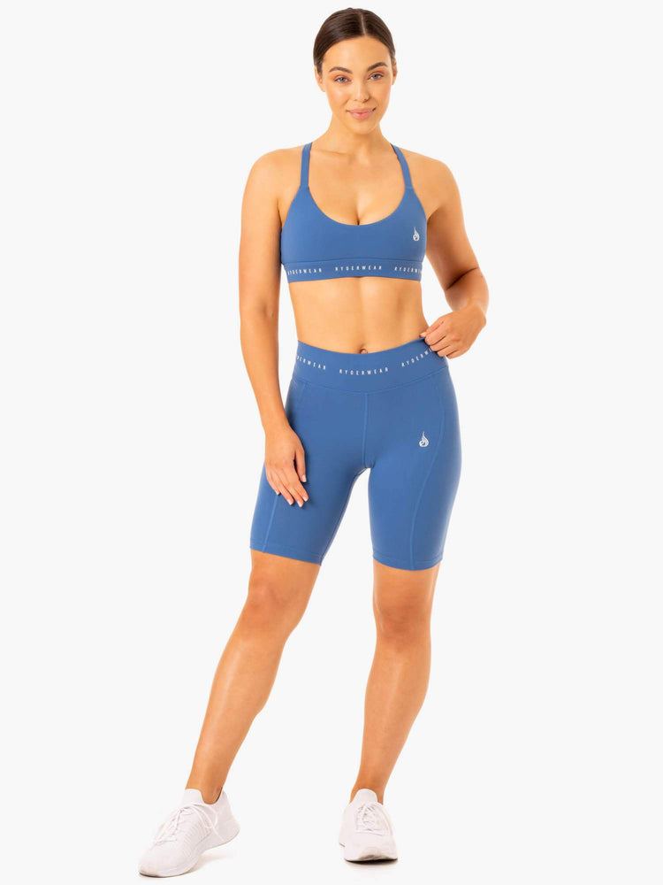 Bermudas Ryderwear Reflex High Waisted Bike Mujer Azules | FATZM7406