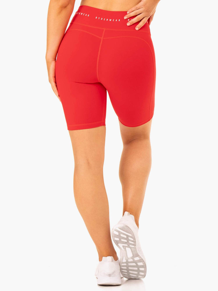Bermudas Ryderwear Reflex High Waisted Bike Mujer Rojos | HENSQ3812