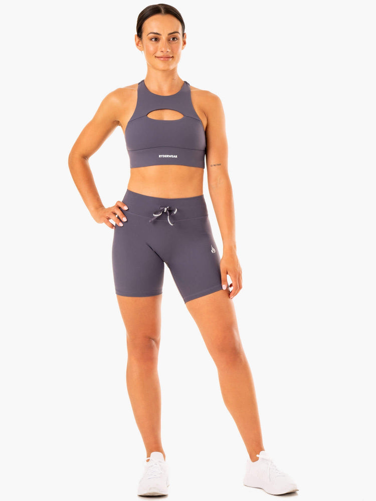 Bermudas Ryderwear Replay High Waisted Mujer Grises | JPWQM9671