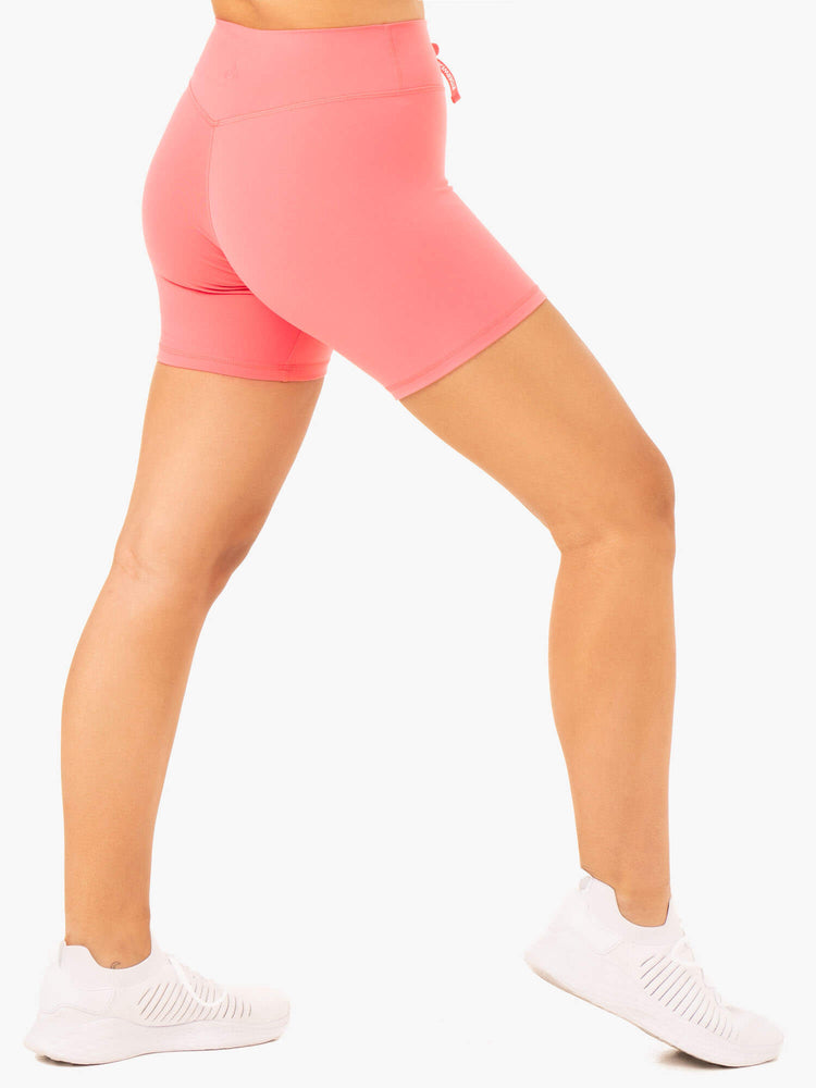 Bermudas Ryderwear Replay High Waisted Mujer Coral | MRFUO4957