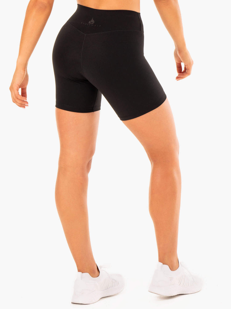 Bermudas Ryderwear Replay High Waisted Mujer Negros | NWKUS8325