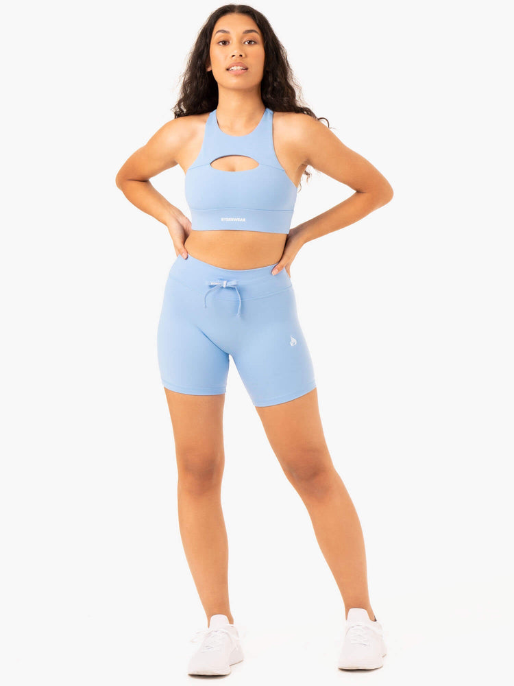 Bermudas Ryderwear Replay High Waisted Mujer Azules | TXNUA7253