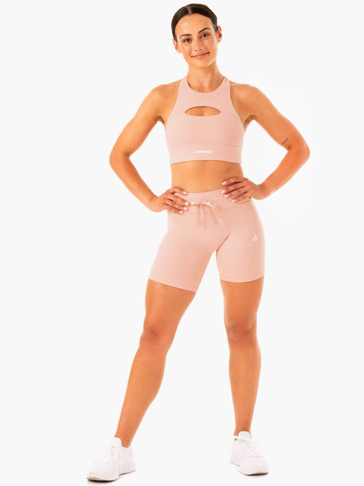 Bermudas Ryderwear Replay High Waisted Mujer Beige | ZNVBM3714