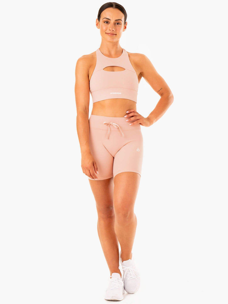 Bermudas Ryderwear Replay High Waisted Mujer Beige | ZNVBM3714