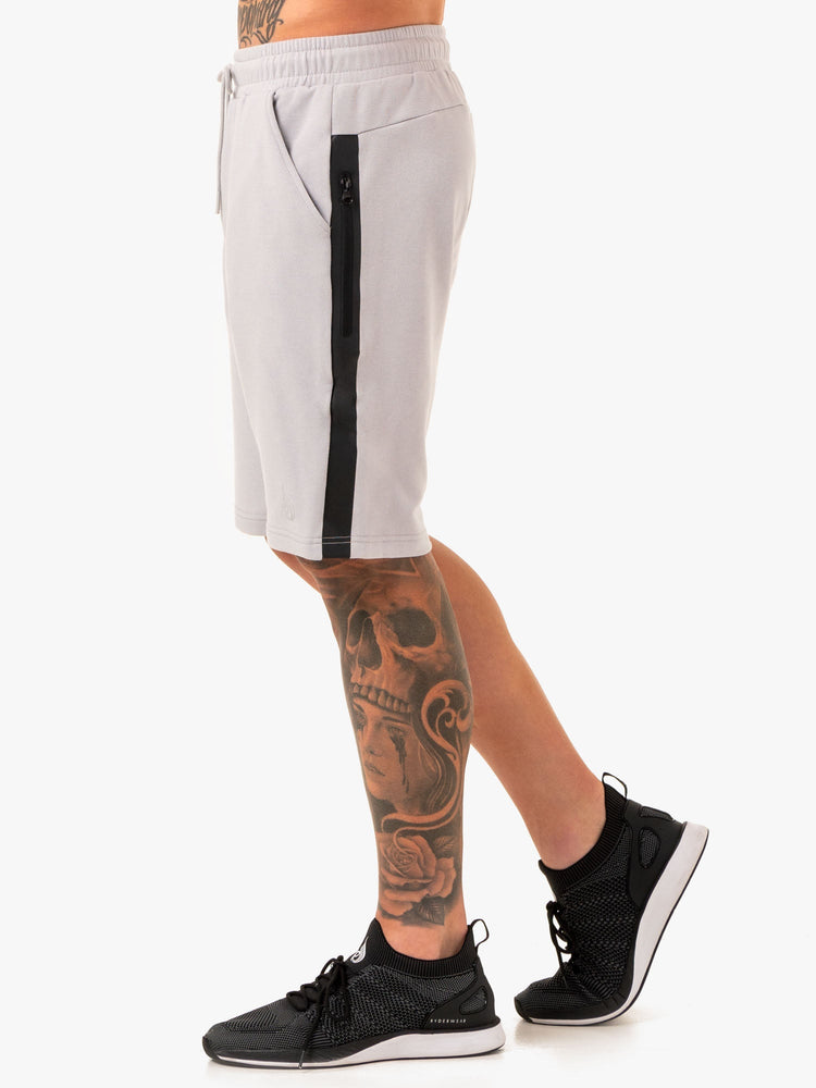 Bermudas Ryderwear Restore Fleece Pista Hombre Grises | KIRVS8476