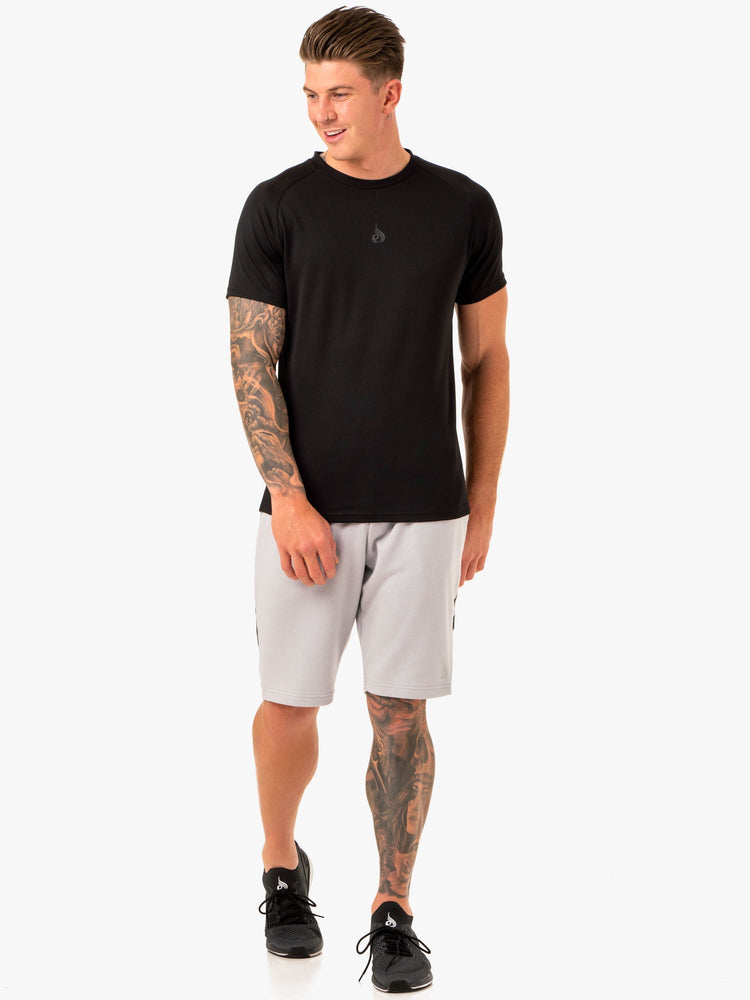 Bermudas Ryderwear Restore Fleece Pista Hombre Grises | KIRVS8476