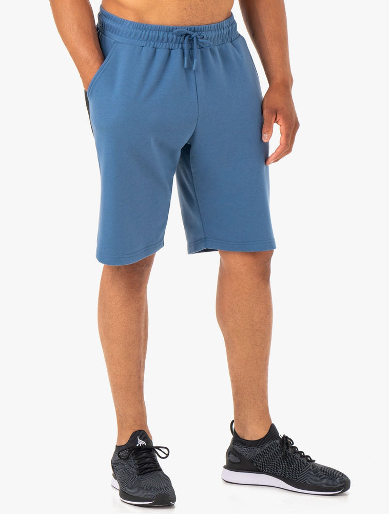 Bermudas Ryderwear Restore Fleece Pista Hombre Azules | LDNQF2405