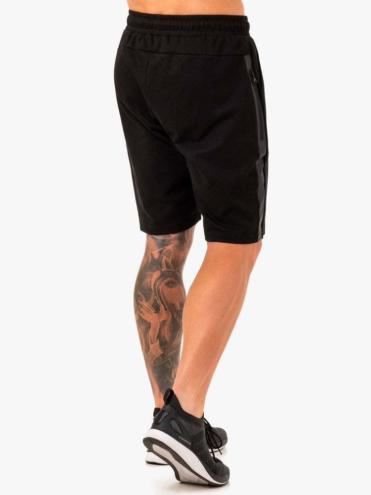 Bermudas Ryderwear Restore Fleece Pista Hombre Negros | WJVTL9320