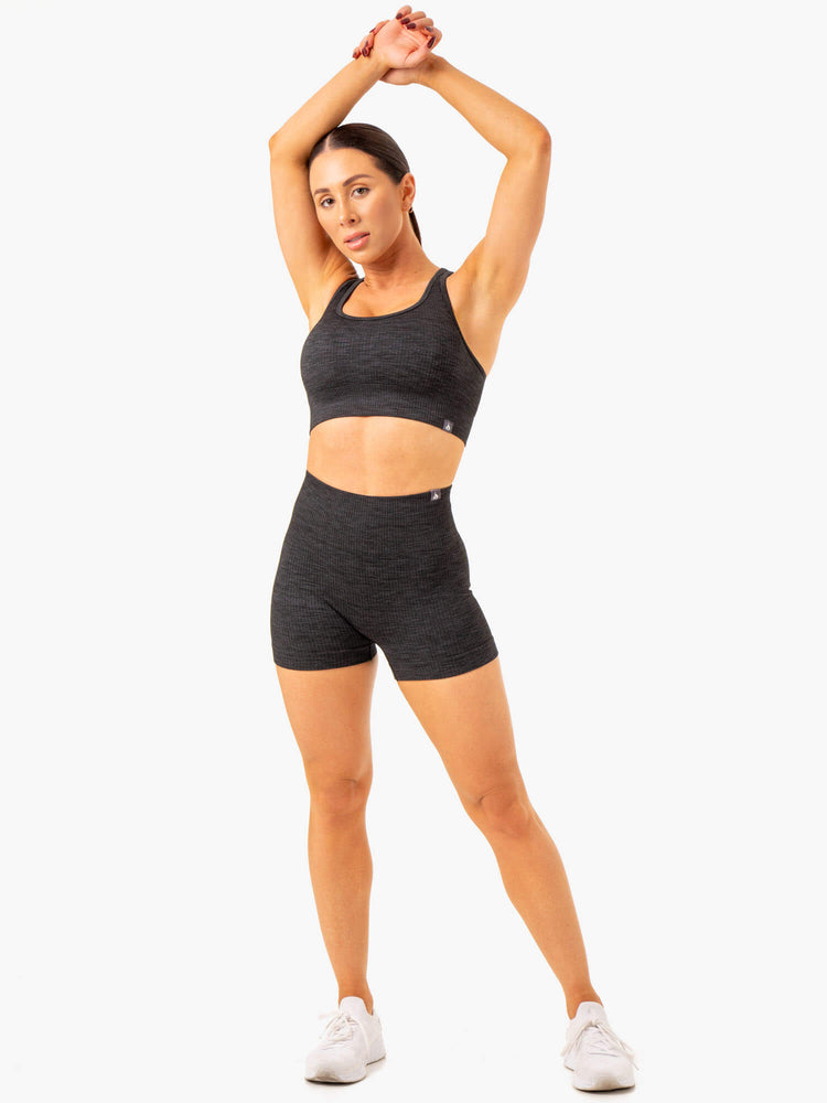 Bermudas Ryderwear Rib Seamless Mujer Negros | GYPJW4583