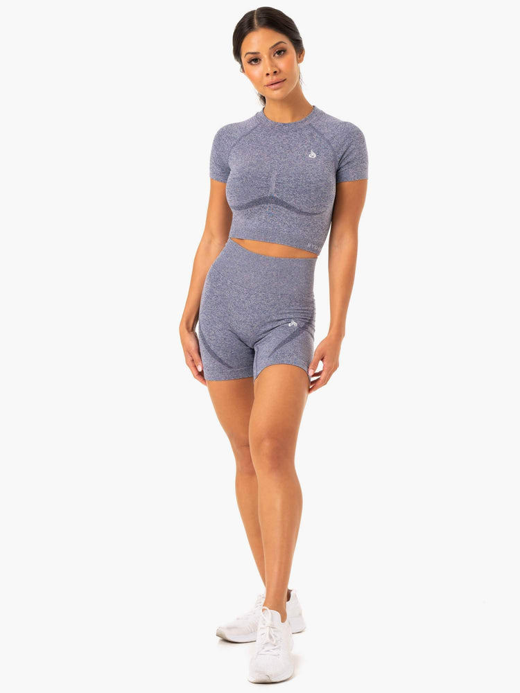 Bermudas Ryderwear Sculpt Seamless Mujer Azul Marino | HFGVA9610