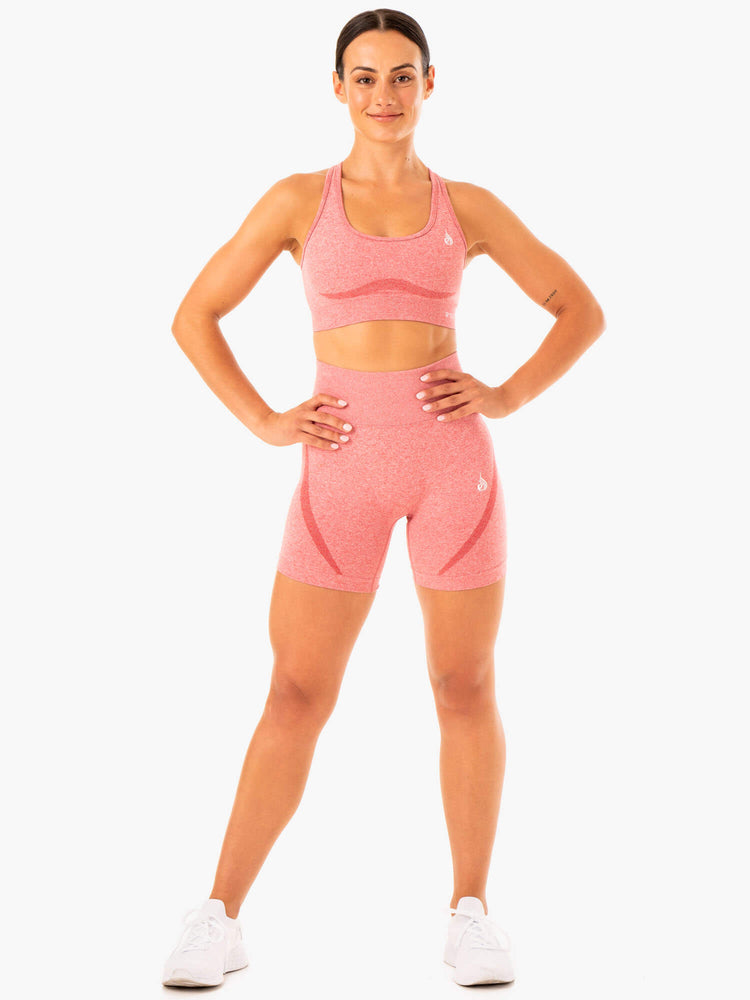 Bermudas Ryderwear Sculpt Seamless Mujer Rosas | YMAKN0456