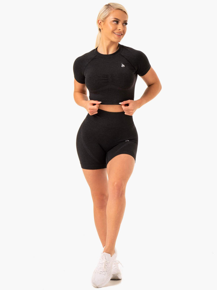 Bermudas Ryderwear Sculpt Seamless Mujer Negros | ZHTVX1856