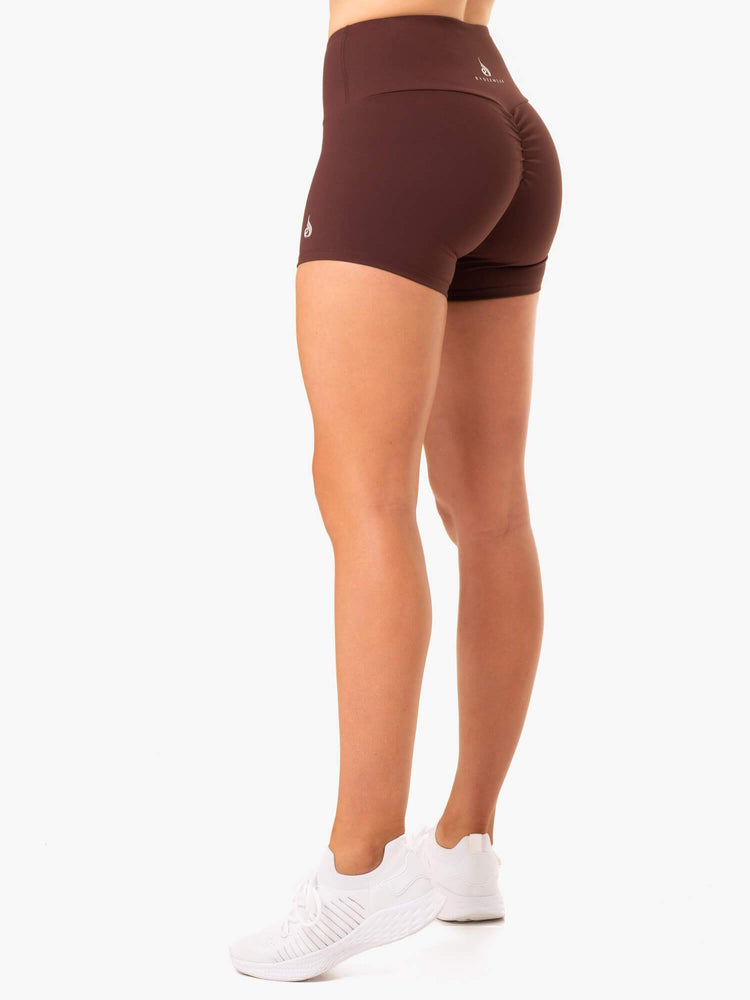 Bermudas Ryderwear Staples Scrunch Bum Booty Mujer Chocolate | GELBN8614