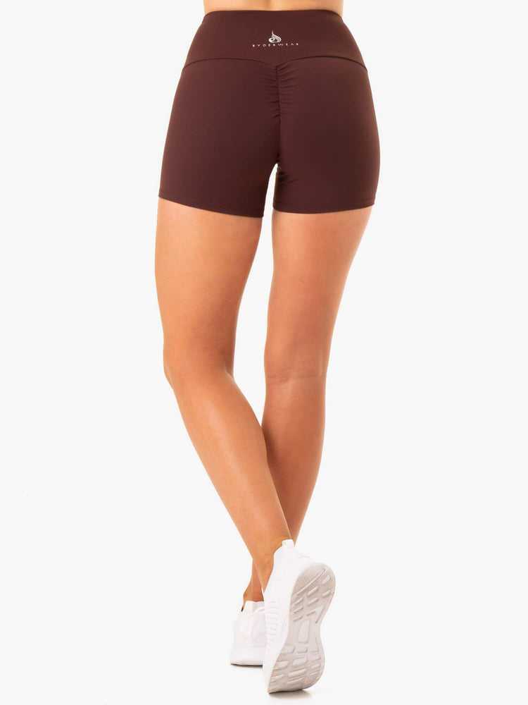 Bermudas Ryderwear Staples Scrunch Bum Booty Mujer Chocolate | GELBN8614