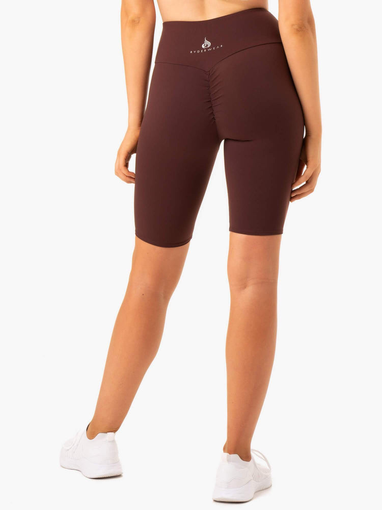 Bermudas Ryderwear Staples Scrunch Bum Bike Mujer Chocolate | GUFCE4379
