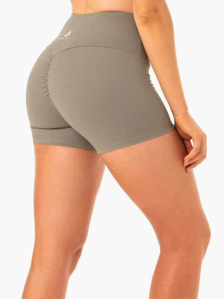 Bermudas Ryderwear Staples Scrunch Bum Booty Mujer Kaki | KPDXW7532