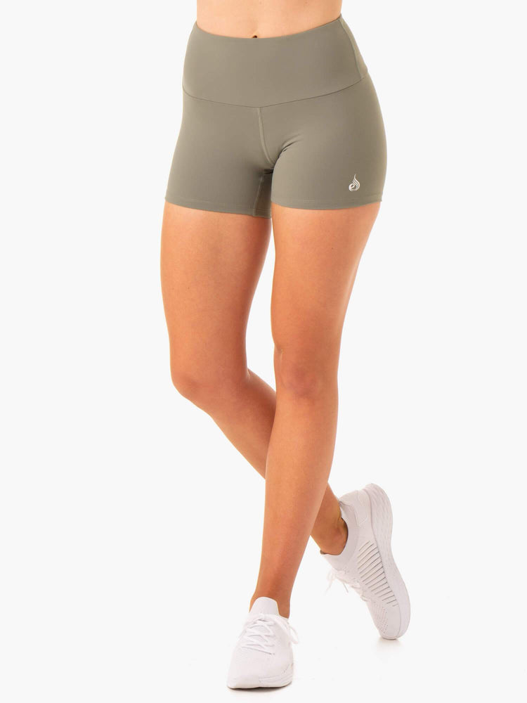 Bermudas Ryderwear Staples Scrunch Bum Booty Mujer Kaki | KPDXW7532