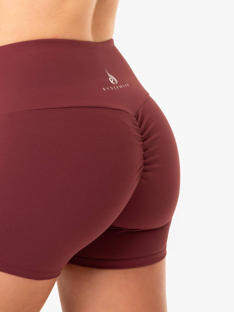 Bermudas Ryderwear Staples Scrunch Bum Booty Mujer Vino | OPYXR9807
